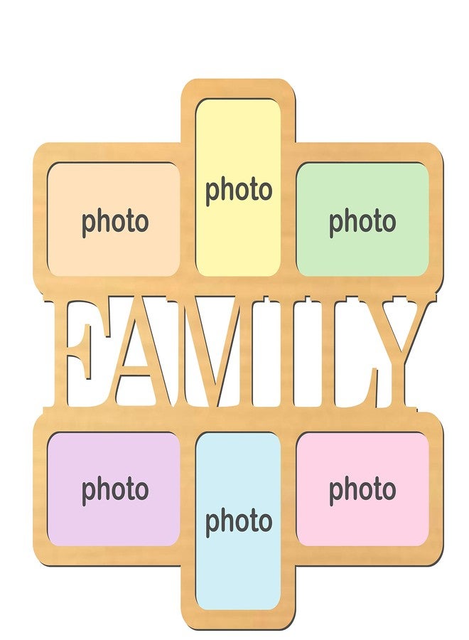 orgner Wooden Family Decorative Picture Photo Frame - Display 6 Photographs. Overall Approx. Size : 10 inch - Image 2